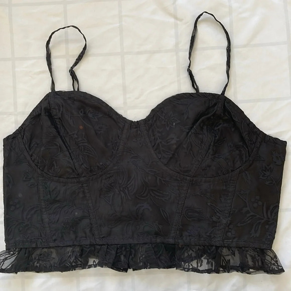 Free People Now Or Never Corset Top in Black Size L - Picture 10 of 11